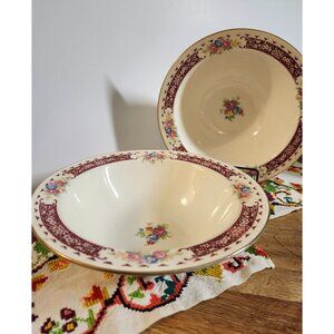 Homer Laughlin Royal Maroon 9" Serving Bowls Vintage HLC 1940s